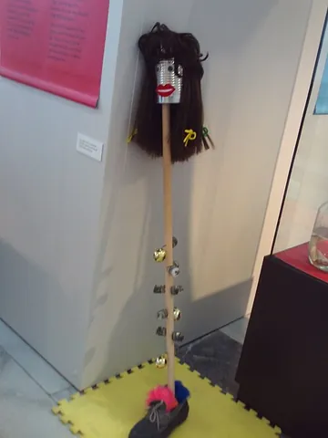 ugly stick: a traditional Newfoundland musical instrument fashioned from household and toolshed items,...