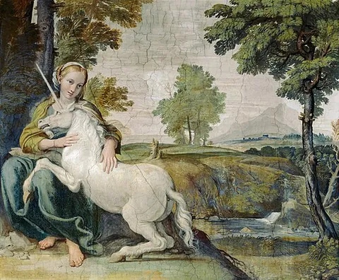 unicorn: a mythical, horselike creature with a horn on its forehead, supposed to be extremely rare and to be...