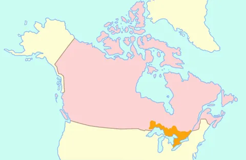 upper canada: a former British colony located in what is now southern Ontario