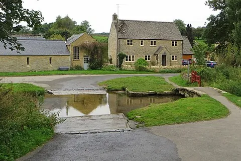 upper slaughter: a village and civil parish in Cotswold district, Gloucestershire, England (OS grid ref SP1523)
