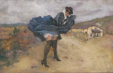 upskirt: designating a voyeuristic image of the view up a woman's skirt