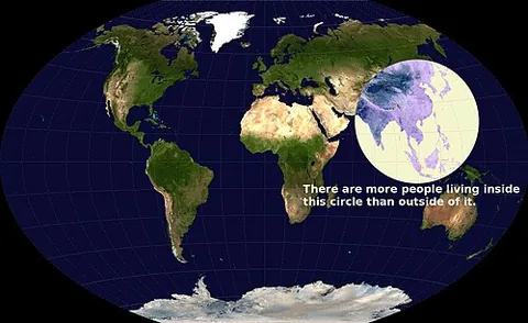 valeriepieris circle: a circle drawn over some geographic region containing over half of that region's population