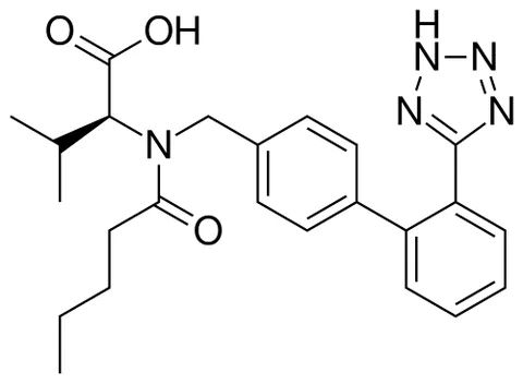 valsartan: an antihypertensive drug C₂₄H₂₉N₅O₃ that is taken orally and blocks the action of angiotensin II....