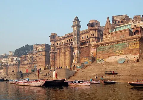 varanasi: a large city, district, and division of Uttar Pradesh, India