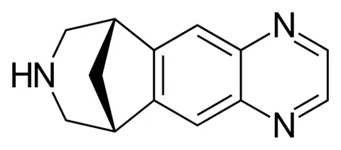 varenicline: a drug taken orally in the form of its tartrate C₁₃H₁₃N₃·C₄H₆O₆ as an aid to stop smoking. It binds...