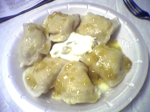 varenyky: boiled dumplings stuffed with potato, cheese, or other filling; a serving of these; plural of...