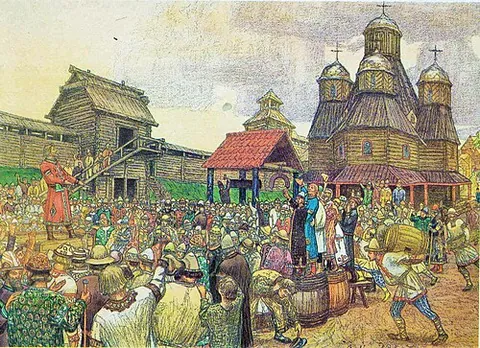 veche: a popular assembly in medieval Slavic countries