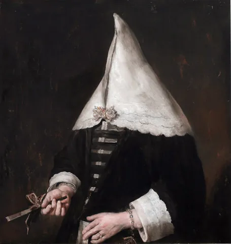 veiled: covered by a veil
