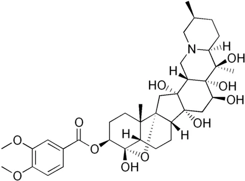 veratridine: any of a family of neurotoxic steroid-derived alkaloids, occurring in herbs of the genus Veratrum...