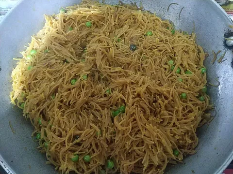 vermicelli: long, slender pasta, similar to spaghetti, only thinner