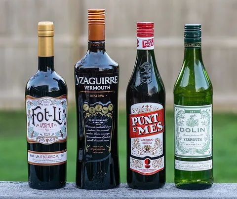 vermouth: a dry, or sweet apéritif wine flavored with aromatic herbs, and often used in mixed drinks