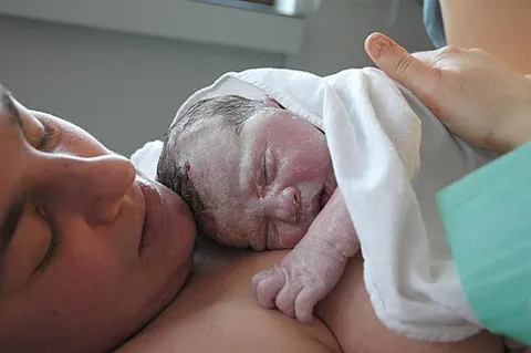 vernix caseosa: the waxy or "cheesy" white substance found coating the skin of newborn humans