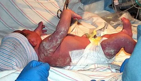 vernix: vernix caseosa; a fatty deposit covering the skin of newborn babies