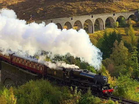 viaduct: a bridge with several spans that carries rail or road traffic over a valley or other obstacles