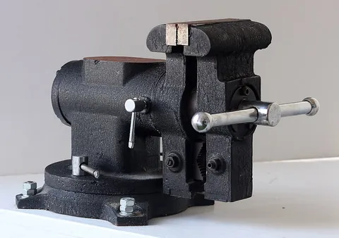 vise: an instrument consisting of two jaws, closing by a screw, lever, cam, or the like, for holding...