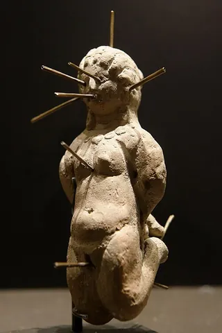 voodoo doll: a poppet; a doll made to resemble a person in order to cast spells on them or to galvanize some...