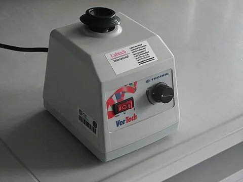 vortex mixer: a piece of laboratory equipment used to mix the contents of small tubes of liquids by means of...