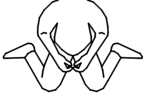 w-sitting: an abnormal posture in which a person sits with their knees forward and feet splayed outward
