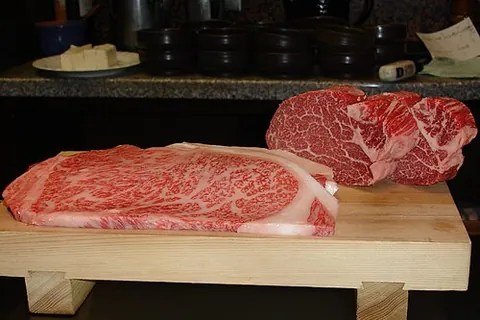 wagyu: any of several Japanese breeds of cattle genetically predisposed to intense marbling and to...