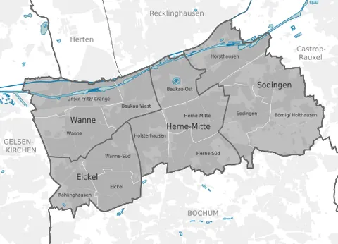 wanne: a district of the city of Herne, North Rhine-Westphalia, Germany