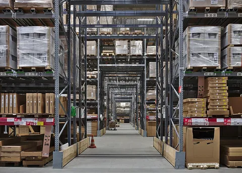 warehouse: a facility for storing large amounts of merchandise or products