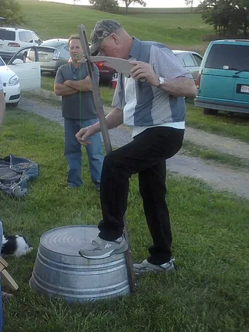 washtub bass: a stringed instrument (chordophone), used in American folk music, that uses a metal washtub as...