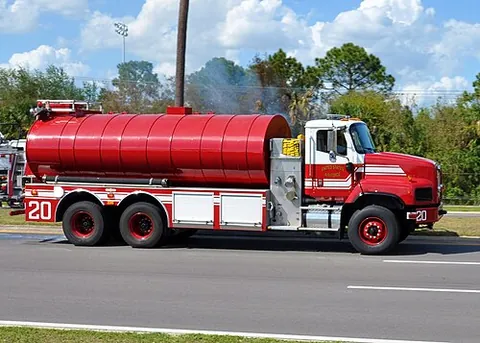 water tender: a specialized firefighting apparatus designed for transporting water from a water source, such as a...