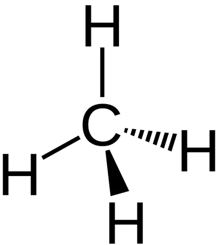 wedge-and-dash: a method of representing the three-dimensional structure of a molecule in which simple lines...