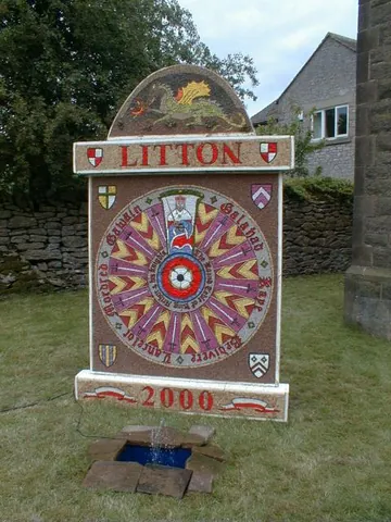 well dressing: a rural English tradition of decorating wells, springs and other water sources with designs created...