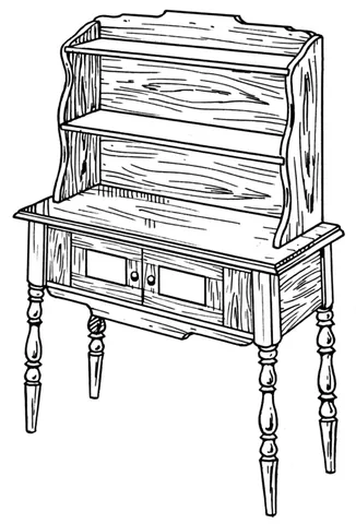 welsh dresser: a piece of furniture used to store and display crockery