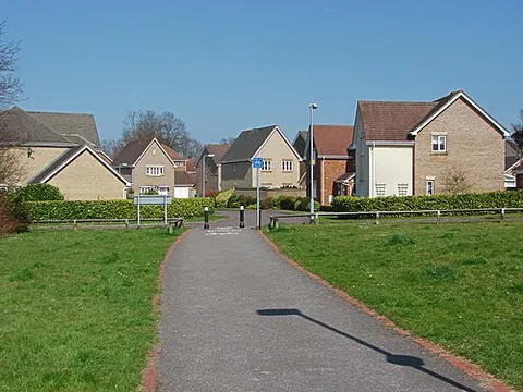 wick hill: a northern suburb of Bracknell, Bracknell Forest district, Berkshire (OS grid ref SU8770)