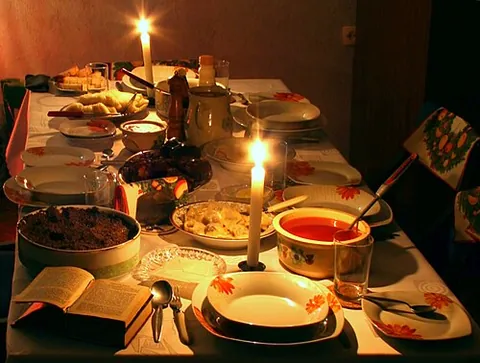 wigilia: the traditional Christmas Eve vigil supper in Poland, held on December 24