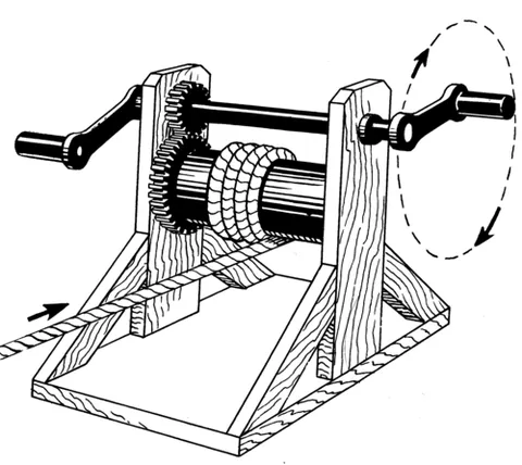 winch: a machine consisting of a drum on an axle, a friction brake or ratchet and pawl, and a crank handle...