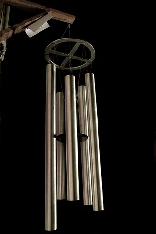 wind chimes: a chime constructed from tubes, rods, bells, etc. made of wood, glass, metal or ceramic, suspended...