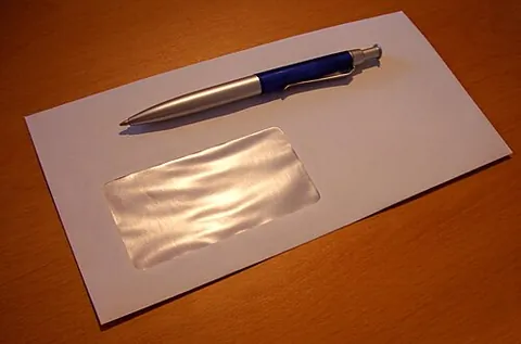 window envelope: an envelope with a transparent panel on its front, through which the name and address of the...