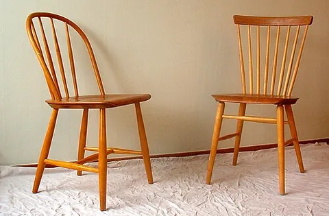 windsor chair: a chair built with a solid wooden seat into which the back and legs are round-tenoned, or pushed...