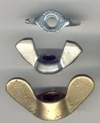 wing nut: a nut with wing-like projections to provide leverage in turning with thumb and forefinger