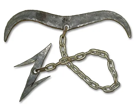 wolf hook: a thunderbolt drawn as a straight-edged runic s with a horizontal bar in the middle and the ends...