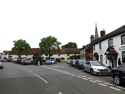 woolpit: a village and civil parish in Mid Suffolk district, Suffolk, England (OS grid ref TL9762)
