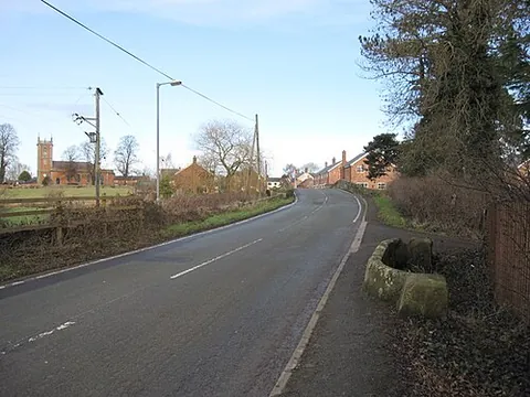 worthenbury: a village in Willington Worthenbury community, Wrexham borough, Wales (OS grid ref SJ4246)