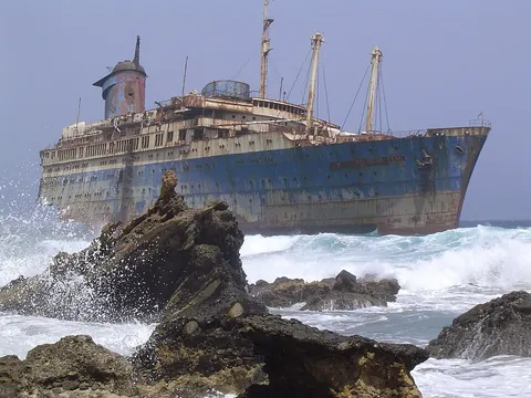 wrack: the remains of something; a wreck