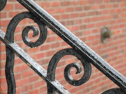 wrought iron: a tough, malleable, ductile form of iron that is forged rather than cast, suitable for welding
