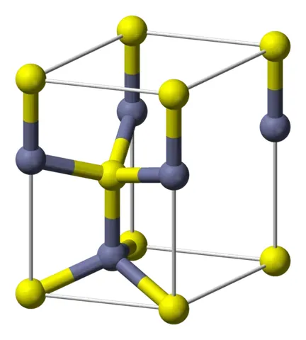 wurtzite: a dark brown zinc iron sulfide mineral ((Zn,Fe)S), a form of sphalerite