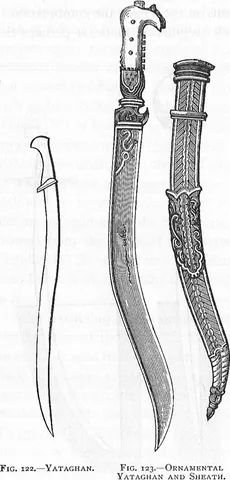 yataghan: a type of sword used in Muslim countries from the mid-16th to late 19th centuries