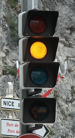 yellow light: a traffic light, between the green light and the red light, indicating that vehicles should stop if...