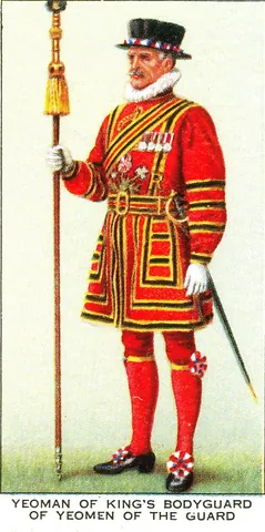 yeoman of the guard: a member of the British ruler's personal guard