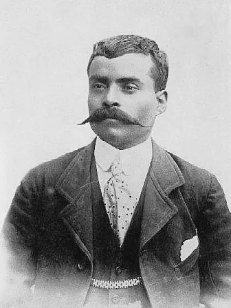 zapata mustache: a large mustache with ends that curve downward